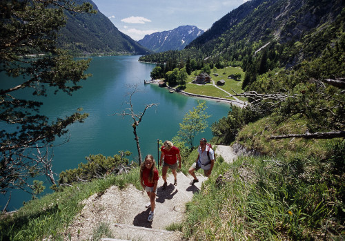 hiking around maurach lake achensee, tirol